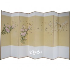 목단과목련,나비화조도8폭병풍-1폭당440*2000mm